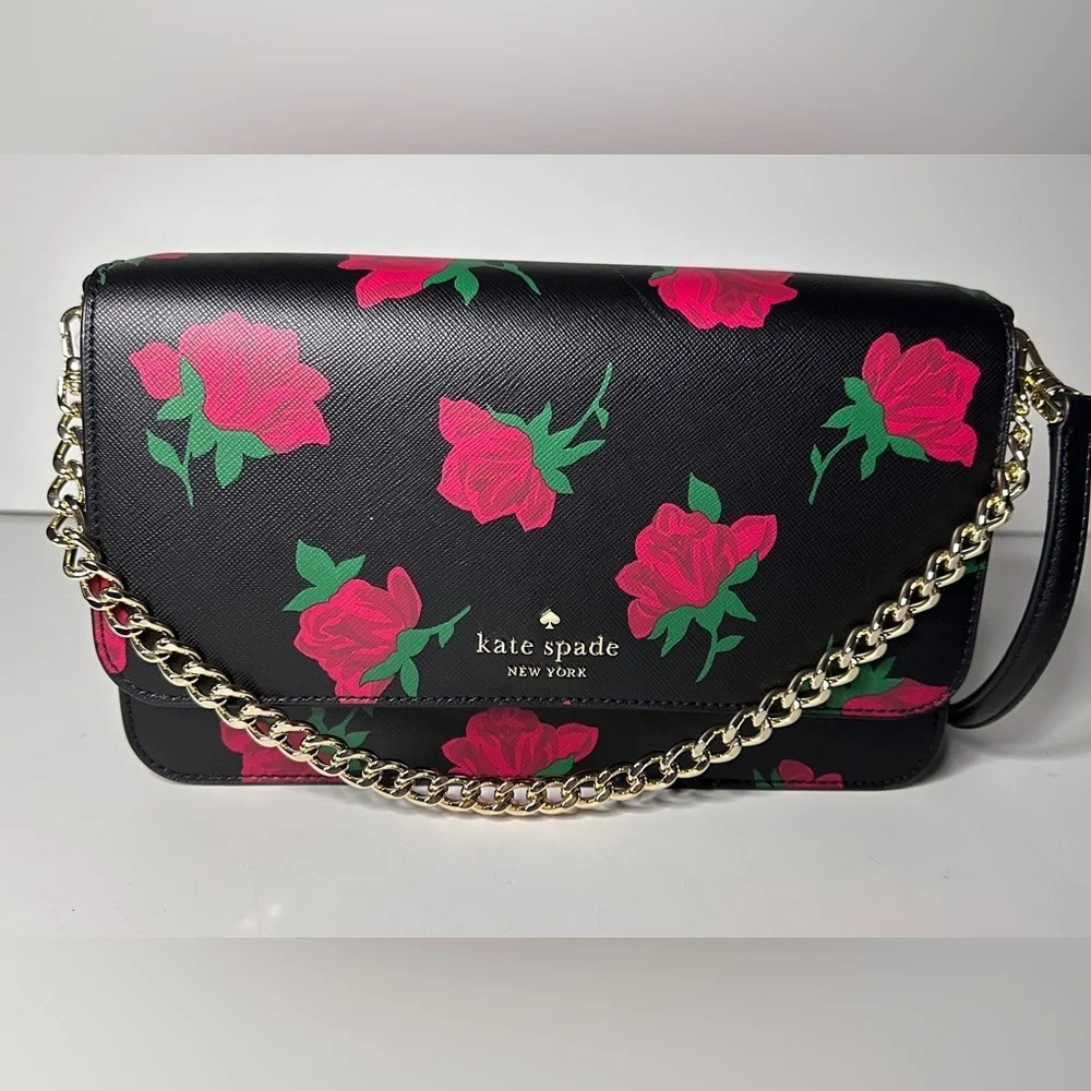 Kate Spade Crossbody Madison Rose Toss Print, NWT
